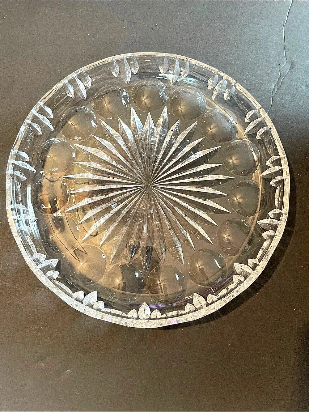 Vintage crystal serving dish